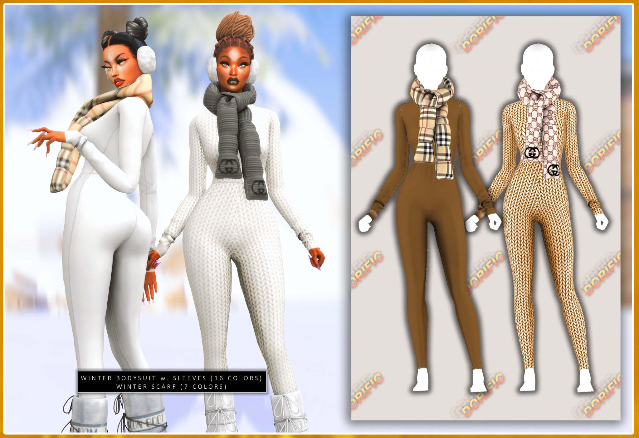 Sims 4 WINTER BODY SUIT and WINTER SCARF The Sims Book