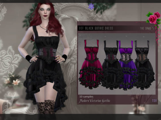 Sims 4 Modern Victorian Gothic_ Black gothic dress by DanSimsFantasy ...